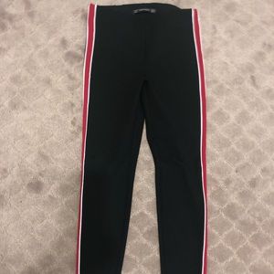 Zara trafaluc leggings with red stripe